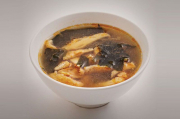 Miso soup with Japanese chicken and chili oil